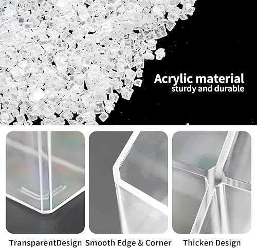 Miniatura 6 de HSYMQ Organizadores de escritorio de acrílico, soporte transparente para bolígrafos y soporte de exhibición para oficina, escuela y hogar