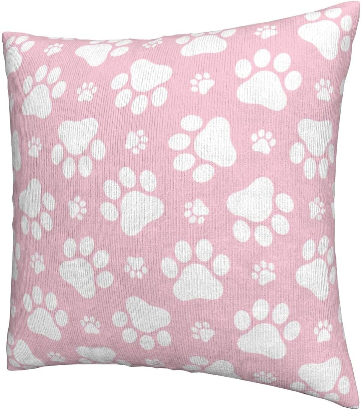 Cute Dog Paws Pink Throw Pillow Covers Set of 2 Decorative Pillowcases Soft Pillow Case Cushion Cover for Living Room Bedroom Sofa Couch, 18"X18" image 2