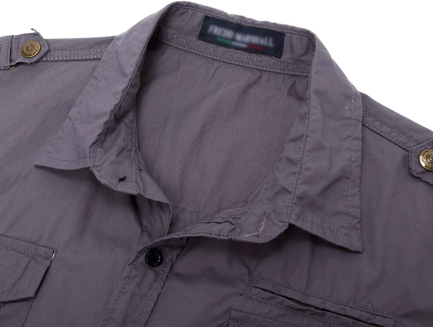 Flygo Men's Summer Outdoor Military Short Sleeve Tactical Shirt