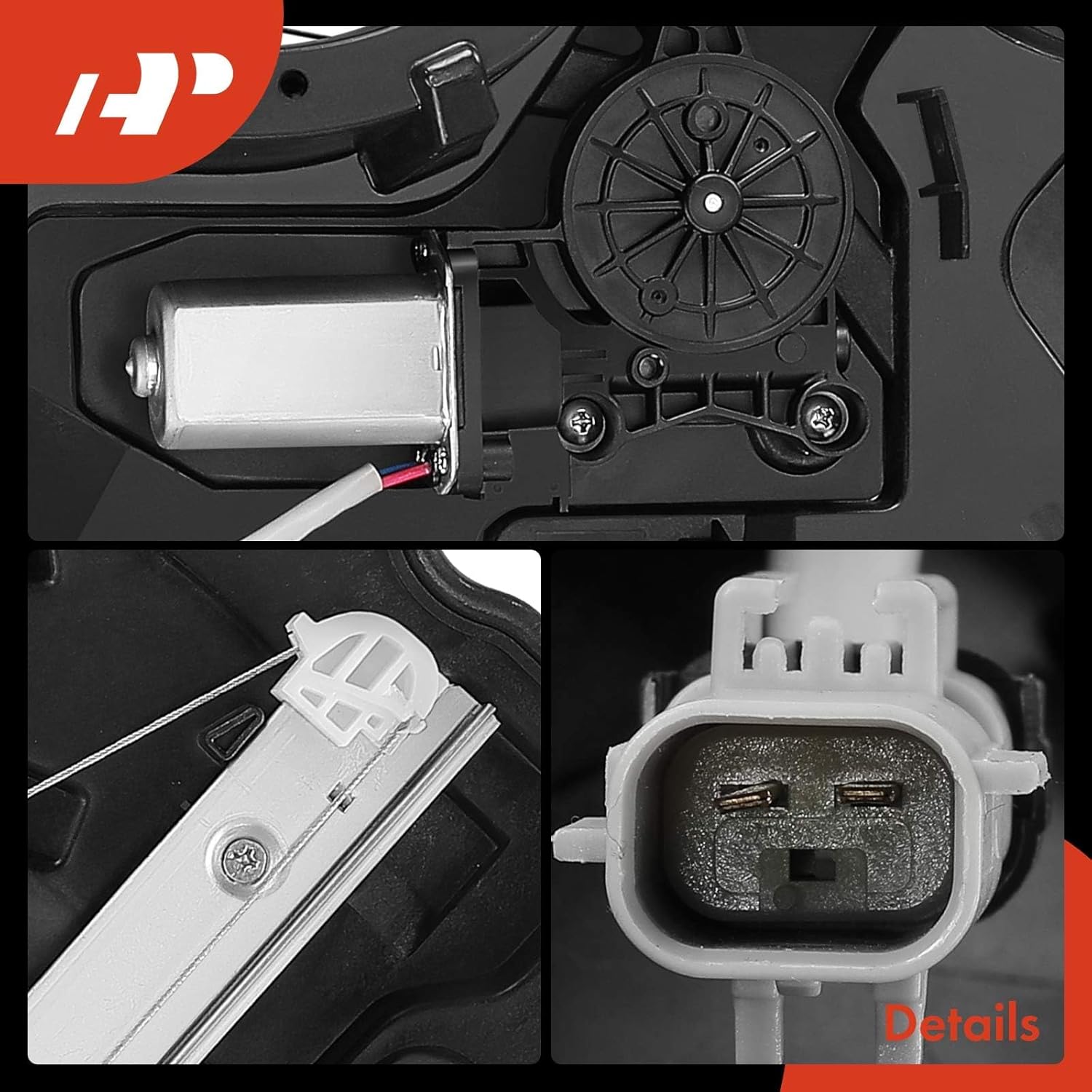 A-Premium Rear Right Passenger Window Regulator with 2-Pin Plug Motor Compatible with Dodge Ram 1500 2009-2020 68045170AC