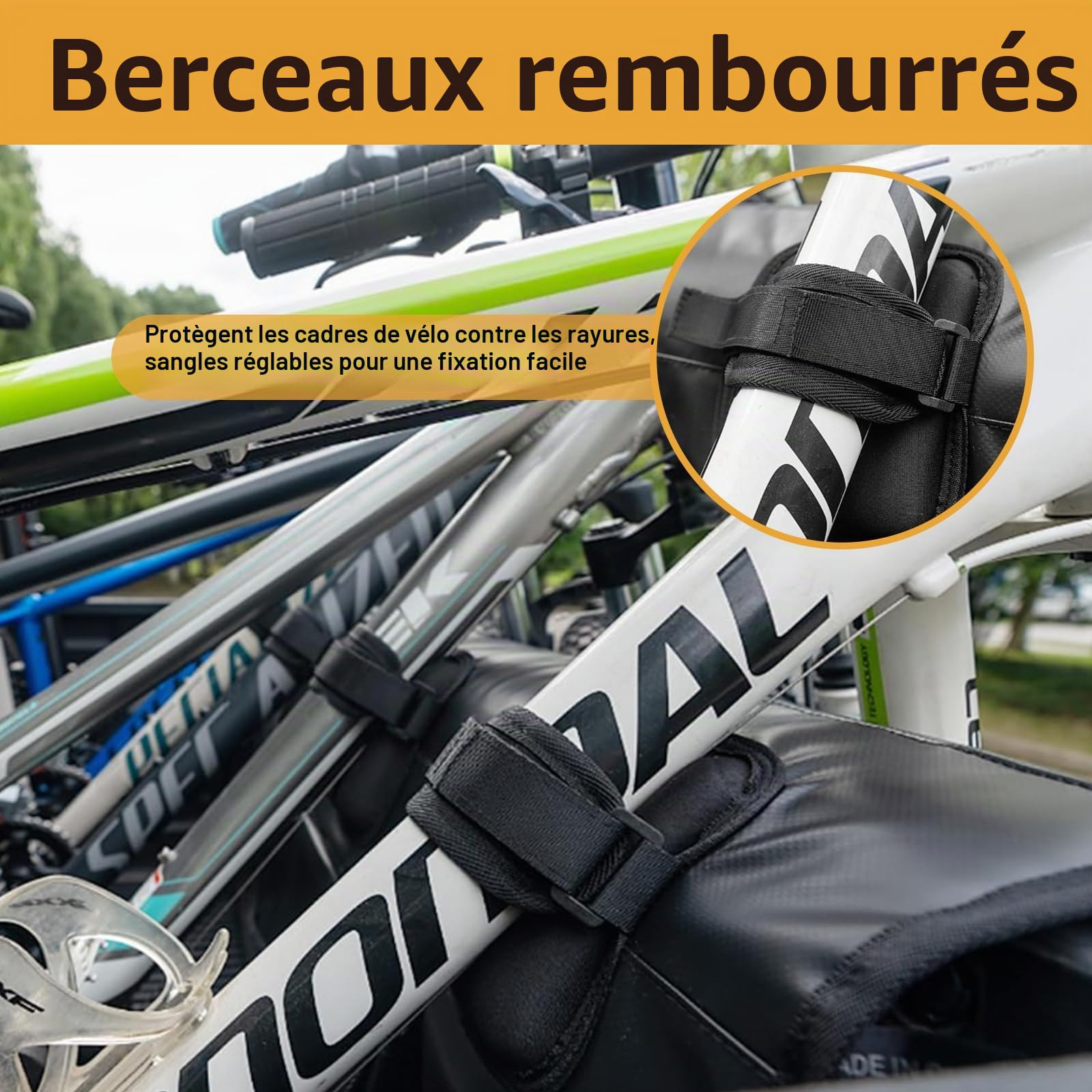 aleawol Tapis de protection pour hayon de 132,1 cm de large, tapis de protection pour hayon de pick-up peut contenir jusqu'à 5 vélos, tapis de vélo de camion avec 2 paquets d'outils, housse de hayon