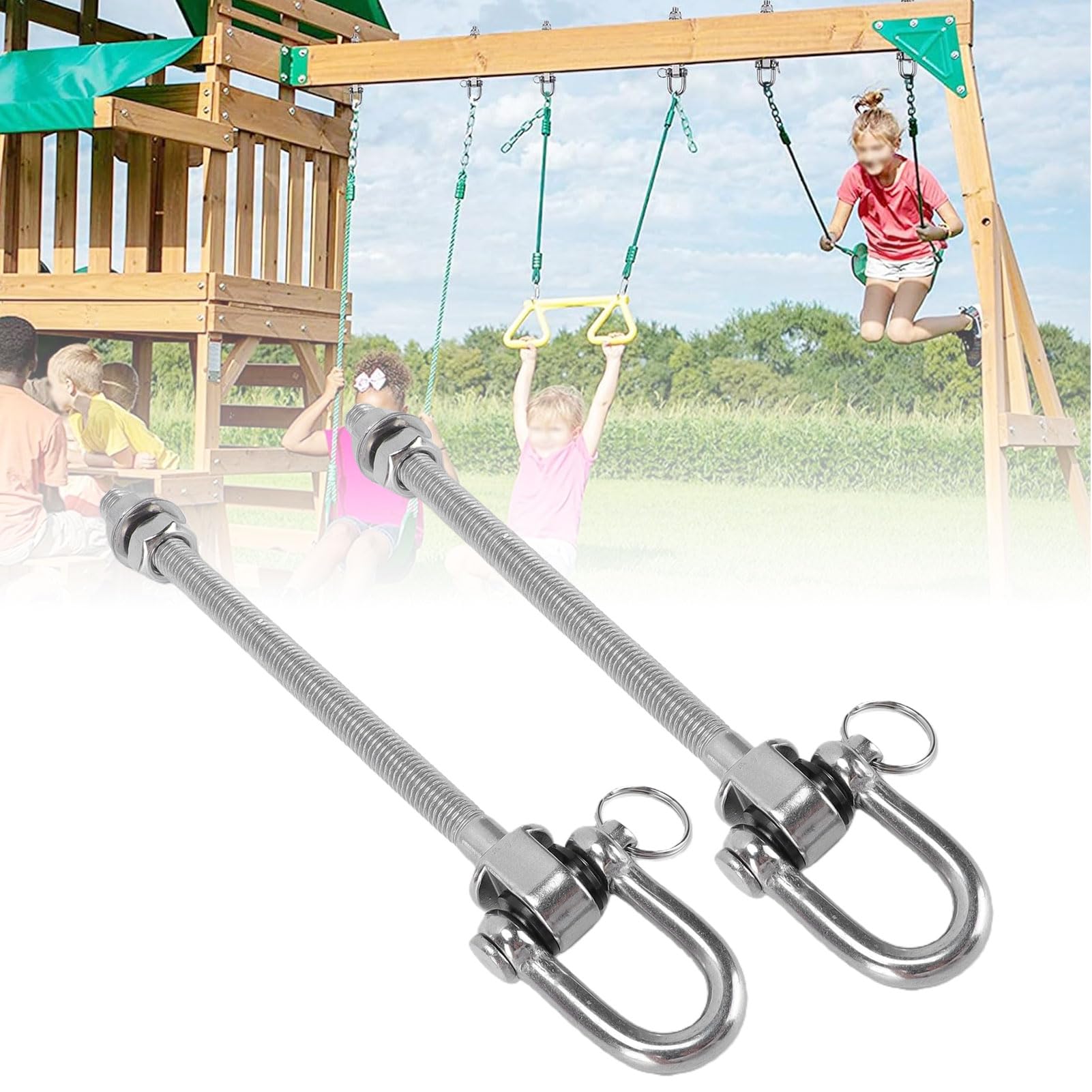 Ejoyous Perchas Oscilantes, Gancho Oscilante de Acero Inoxidable con Rodamientos, Carga de 1500 Libras para Hamacas y Columpios de Yoga