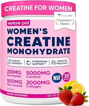 18 IN 1 Creatine for Women, Creatine Monohydrate Blend Powder with Collagen, Myo & D-Chiro Inositol, Electrolytes & 6 Vitamins for Muscle Growth, Recovery & Hormonal Balance 10.58 Oz,Sugar Free