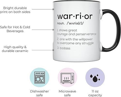 Miniatura 2 de YouNique Designs Taza con texto en inglés "Get Well Soon para mujer, 11 onzas", taza de guerrero, motivo, sobriety, Badass Women, Proud Of You Cup