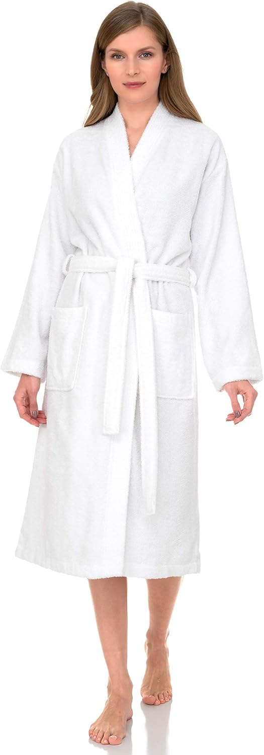 TowelSelections Womens Robe 100% Cotton Terry Cloth Shower Robes for Women Soft Kimono Towel Bathrobe for Women