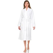 TowelSelections Womens Robe 100% Cotton Terry Cloth Shower Robes for Women Soft Kimono Towel Bathrobe for Women