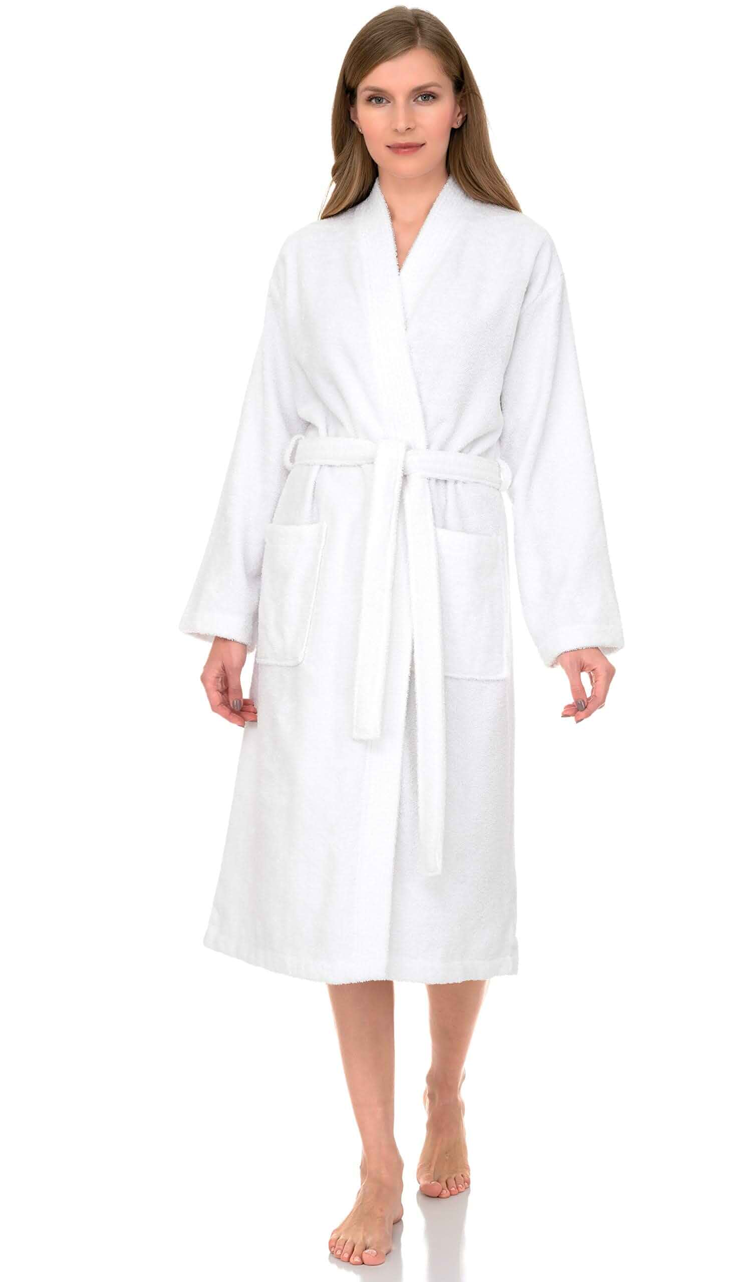 TowelSelectionsWomens Robe 100% Cotton Terry Cloth Shower Robes for Women Soft Kimono Towel Bathrobe for Women Geometric
