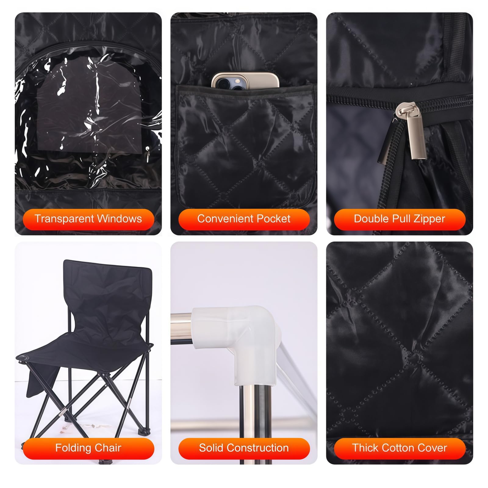 Scatola di Sauna a Vapore Portatile, Tenda di Spa a Casa per 1 Persona, Sedia Pieghevole di Comfort E Tenda a Vapore per Tutto Il Corpo, per Uso Domestico, Spa, Interno, Esterno E Palestra