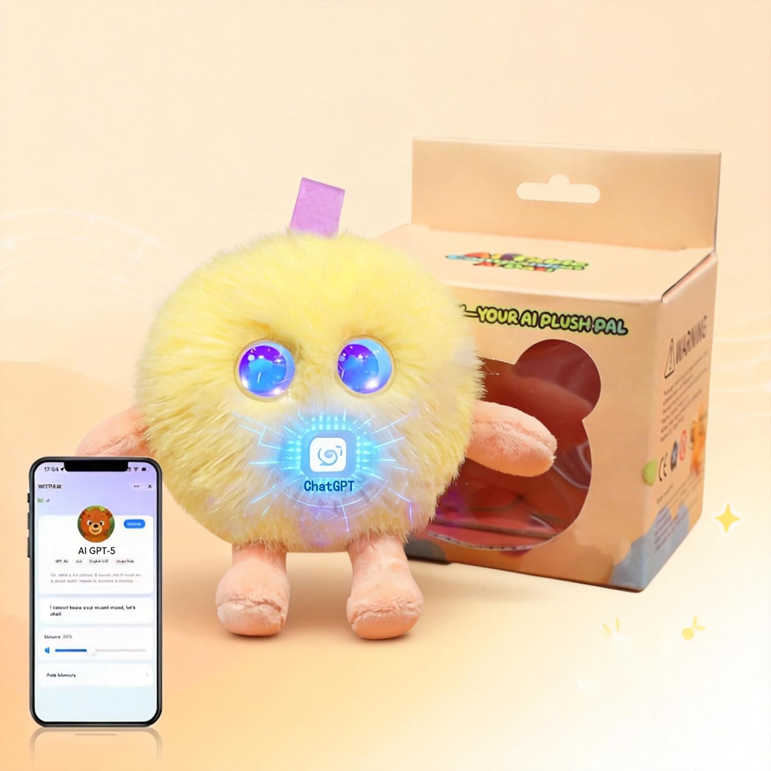 Emotional Support AI Robot Toy Companion Pet – Smart Interactive Plush Toys for Kids, Realistic Intelligent Robotic Stuffed Pets Animal with Emo AI Technology