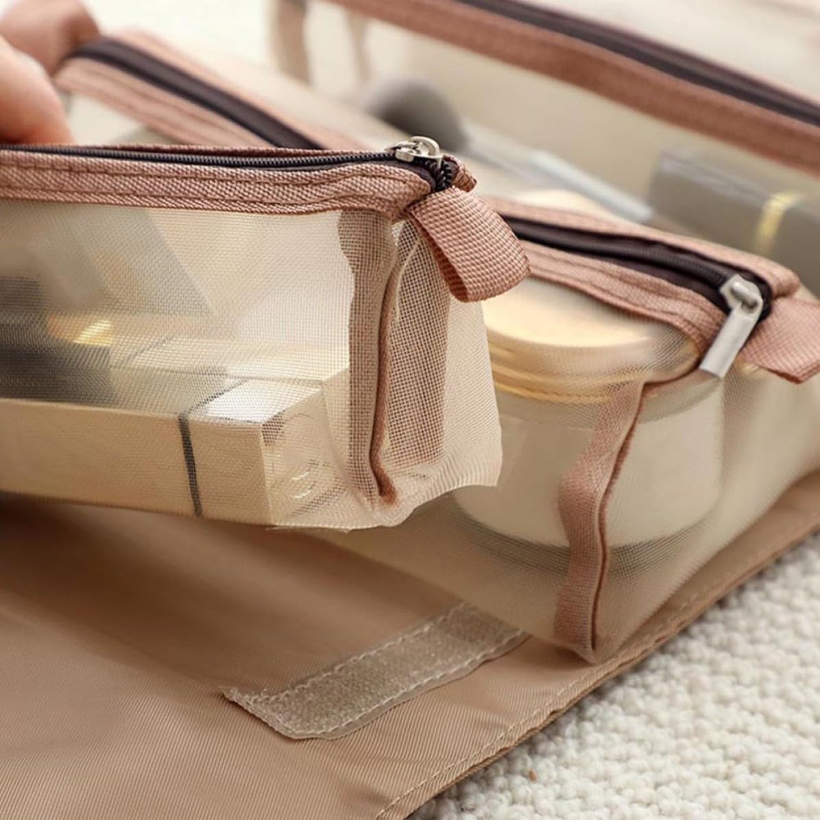 VOSAREA Portable Travel Cosmetic Bag Foldable Four in One Organizer image 5