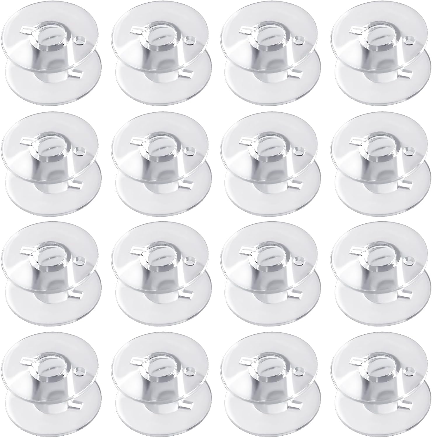 LUTER 100Pcs Plastic Bobbins, Clear Sewing Machine Bobbins for Brother