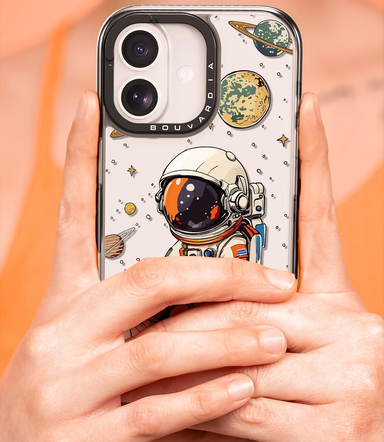 Bouvardia for iPhone 17 Case, Cute Girly Design for Women, Shockproof & Aesthetic, Cool Astronaut