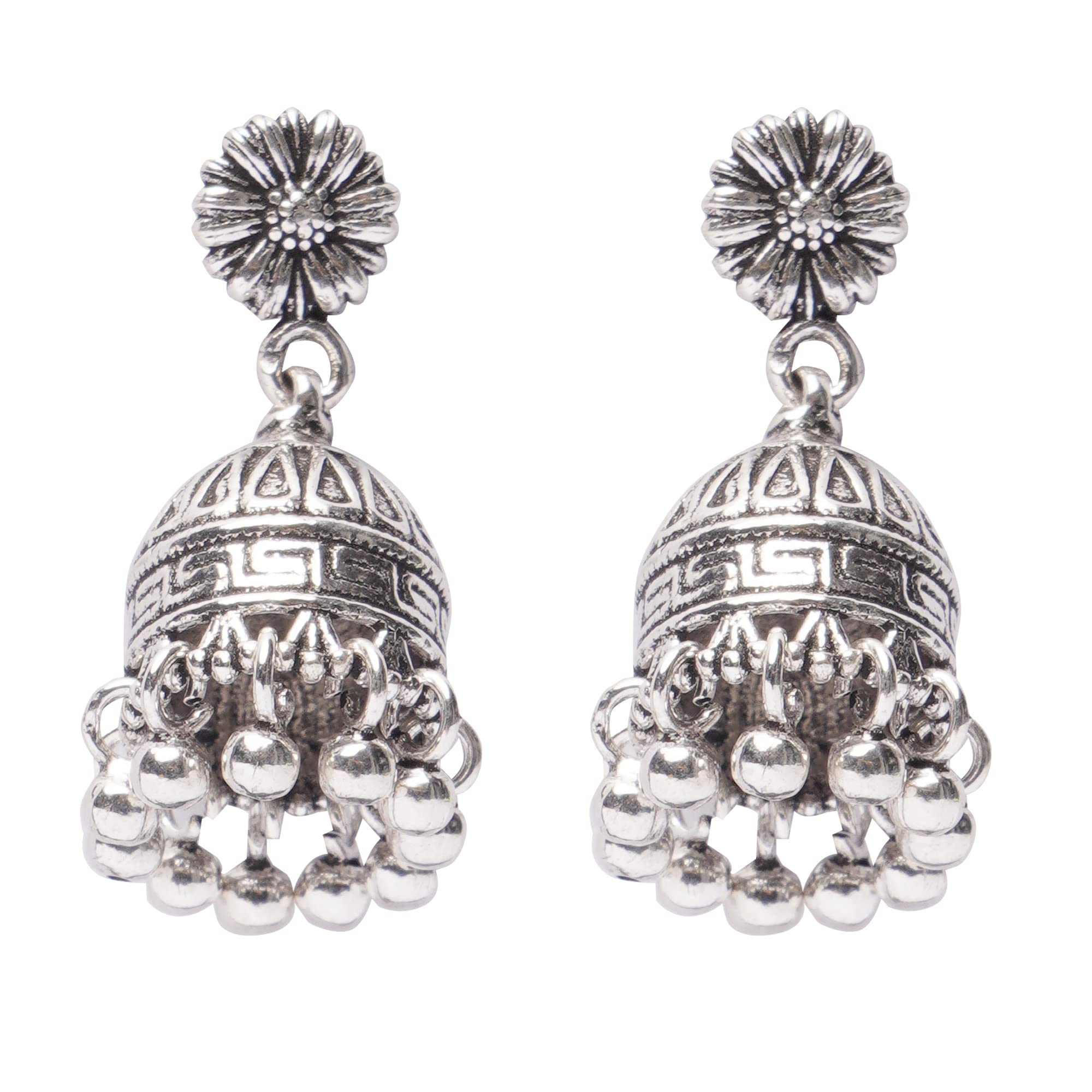 DHRUVS COLLECTION 925 Pure Silver Pair of Handcrafted Oxidized Earrings/Jhumki For Girls and Women (B0BM6L9QC3) Amazon Price History, Amazon Price Tracker