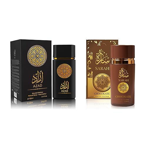AZAD - Juego de perfumes para hombre, 2 Eau de Parfum de 3.4 fl oz  Fragancia picante de madera con tabaco, café y vainilla  Aroma audaz y