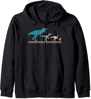 Funny Dinosaur T-Rex Chicken Velociraptor Evolution Vintage Zip Hoodie