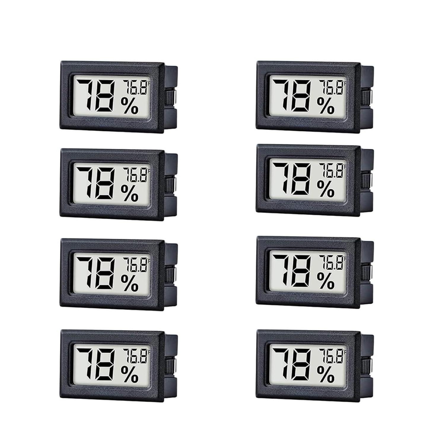 Kit com 8 Mini Medidores de Temperatura E Umidade Ambientes Internos, Termômetro E