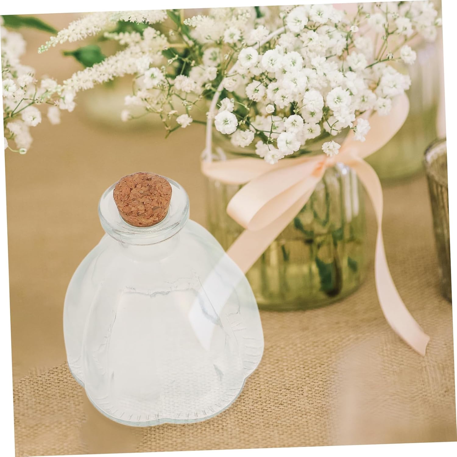 PRETYZOOM 3Pcs Decorative Glass Sand Ceremony Kit Honeymoon Keepsake Jars with Corks for Wedding Unity Rituals Bridal Shower Engagement Sand Containers for Cherished