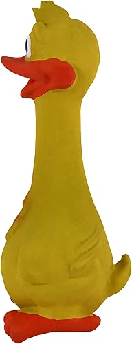 Miniatura 2 de KINREX Juguetes masticables para perros – Juguete chirriante de pato – Pato amarillo interactivo para perros – Pato chirriante y gritador de goma