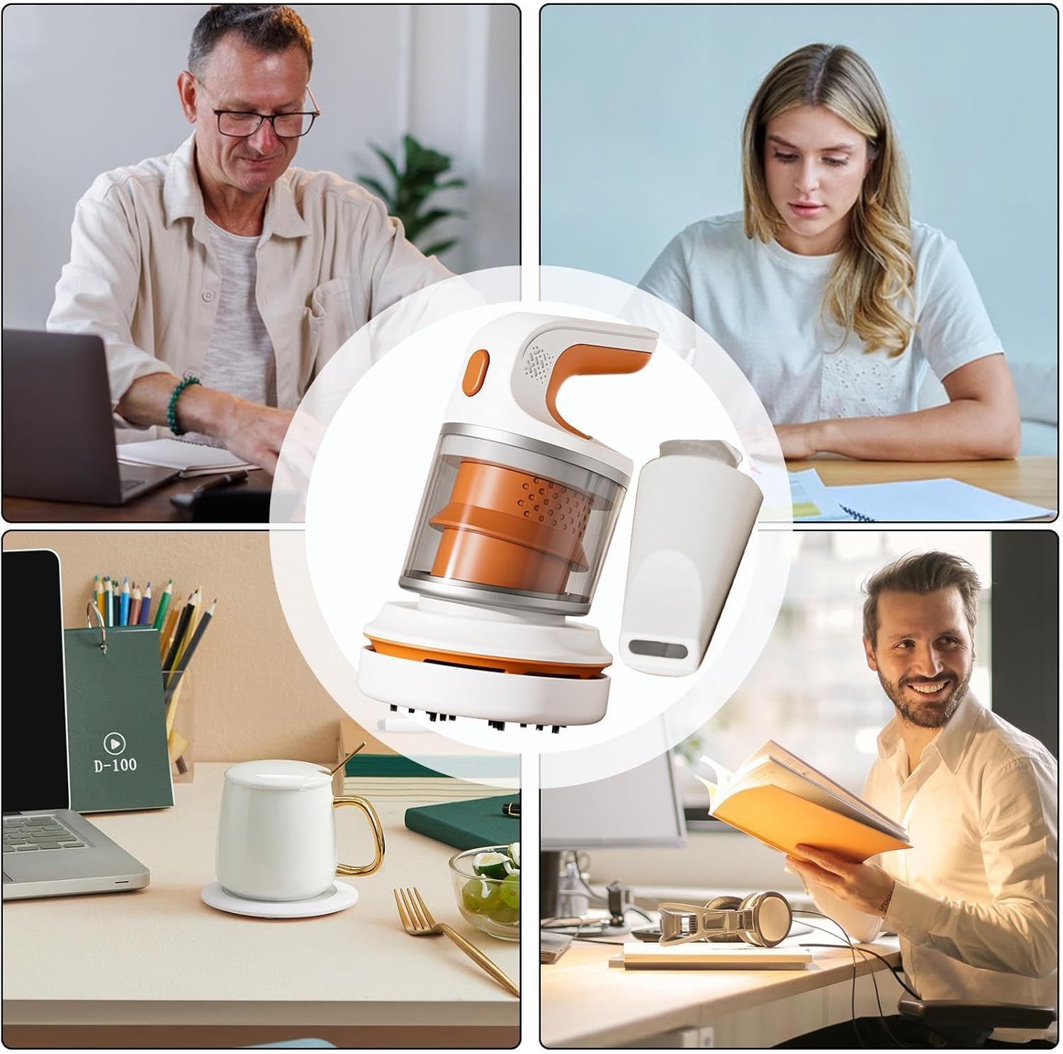 Duster Vacuum | Handheld Cordless Cleaning Device | Computer Vacuum Cleaner - for Travel Desk Floor Table Offices Indoor Outdoor