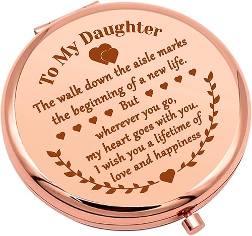 Regalo para hija de mamá, regalos de novia para el día de la boda, espejo de maquillaje compacto, regalos de despedida de soltera para mujeres,
