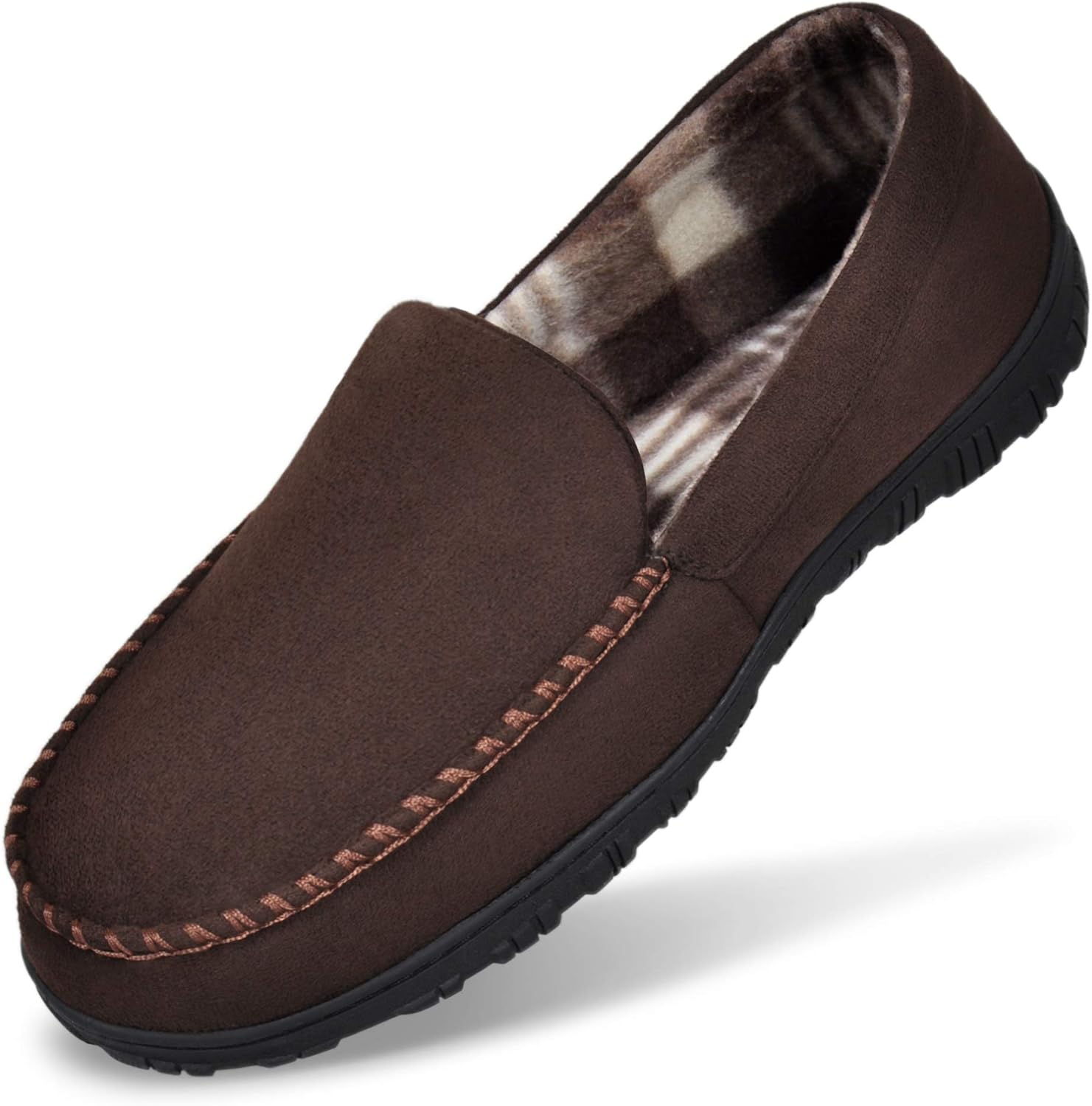 MIXIN Mens Slippers Size 9, Brown Slippers for Men