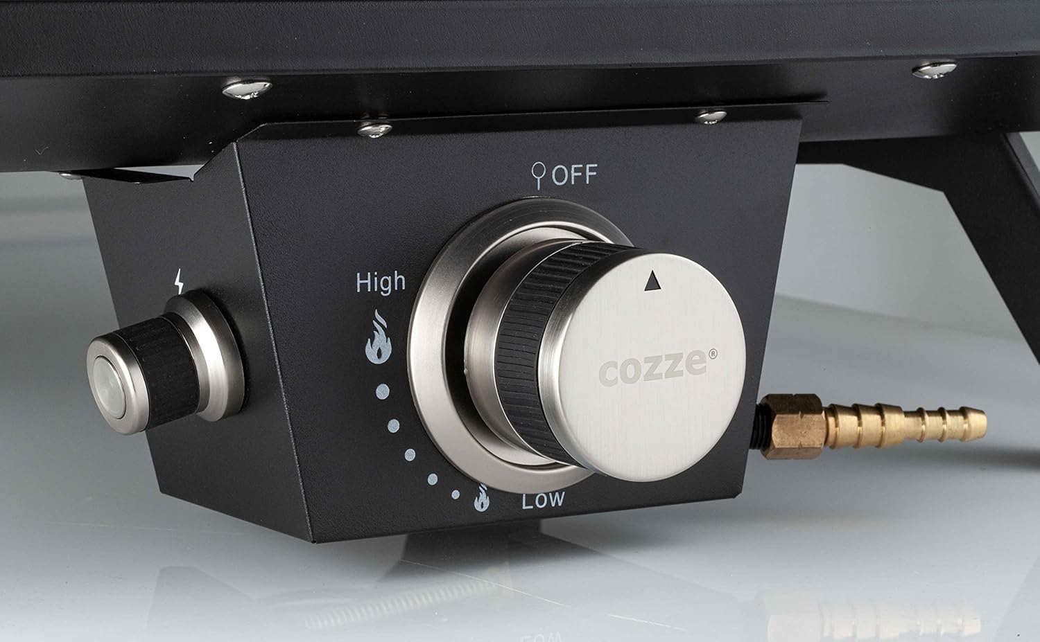 Close-up of Cozze pizza oven control panel