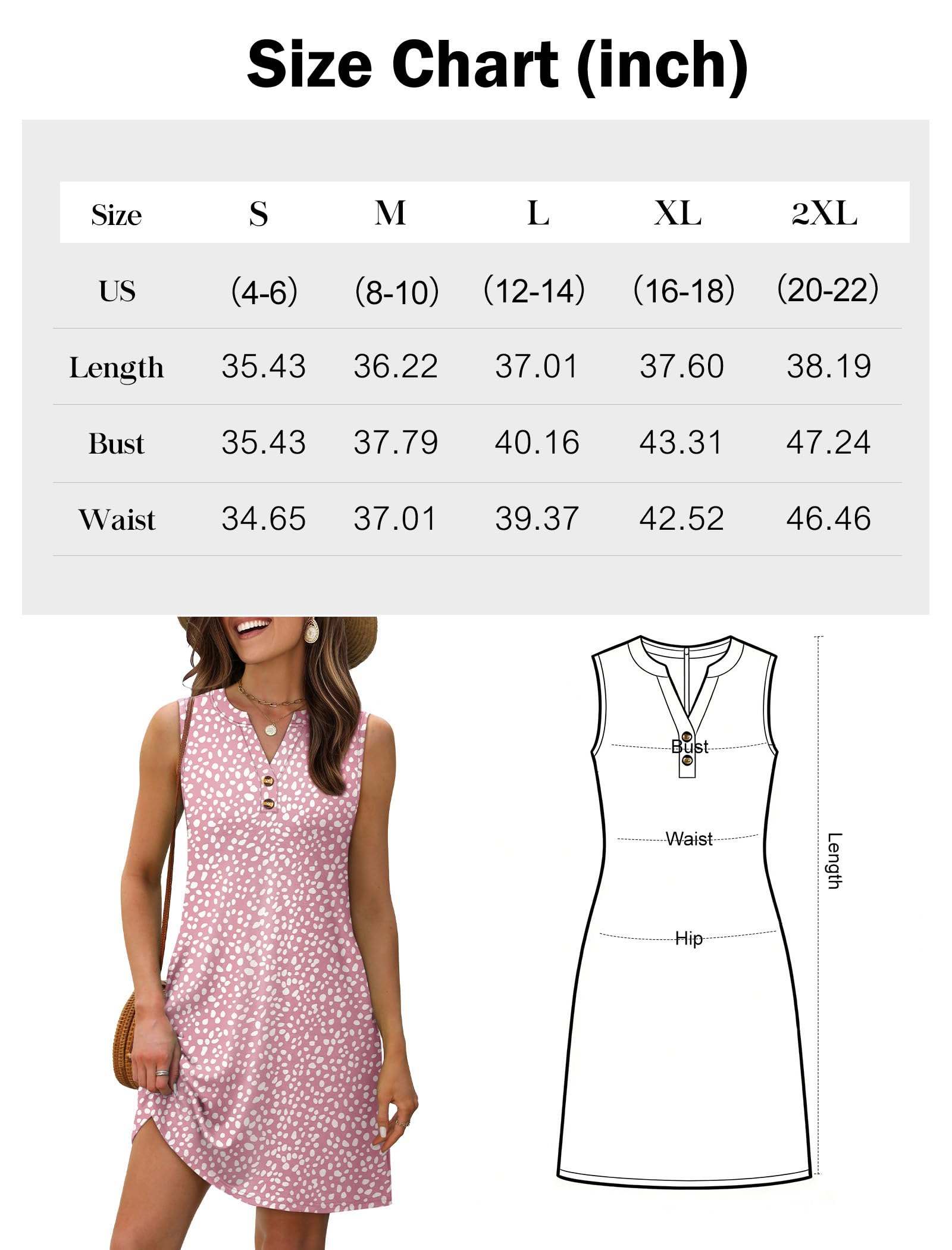 Vestidos de verano para mujer 2026, ropa de vacaciones en la playa, cuello en V, vestidos de verano con botones y bolsillos — view 2
