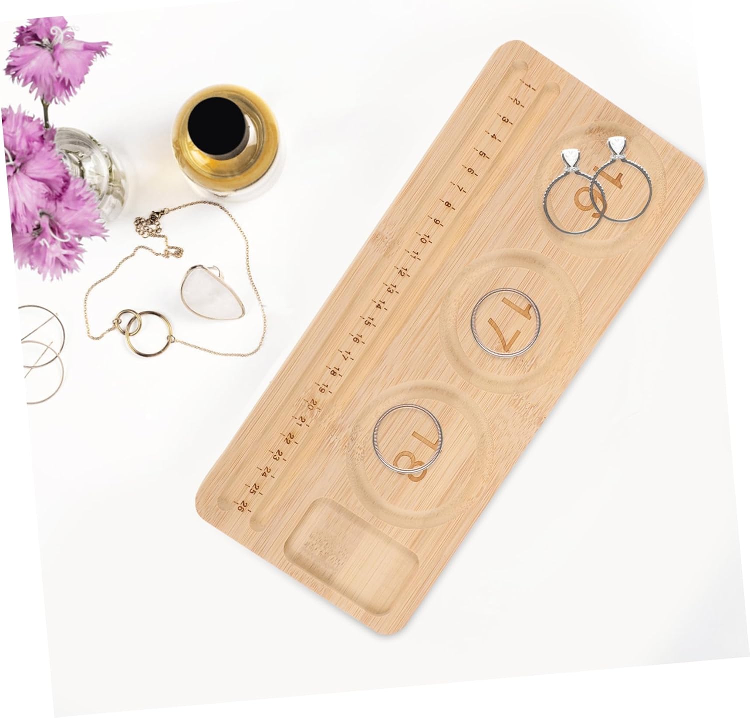 Beading Board for Jewelry Making Design Tray with Measurement Tool for Crafting Projects and Bead Organization for Bracelets and Necklaces