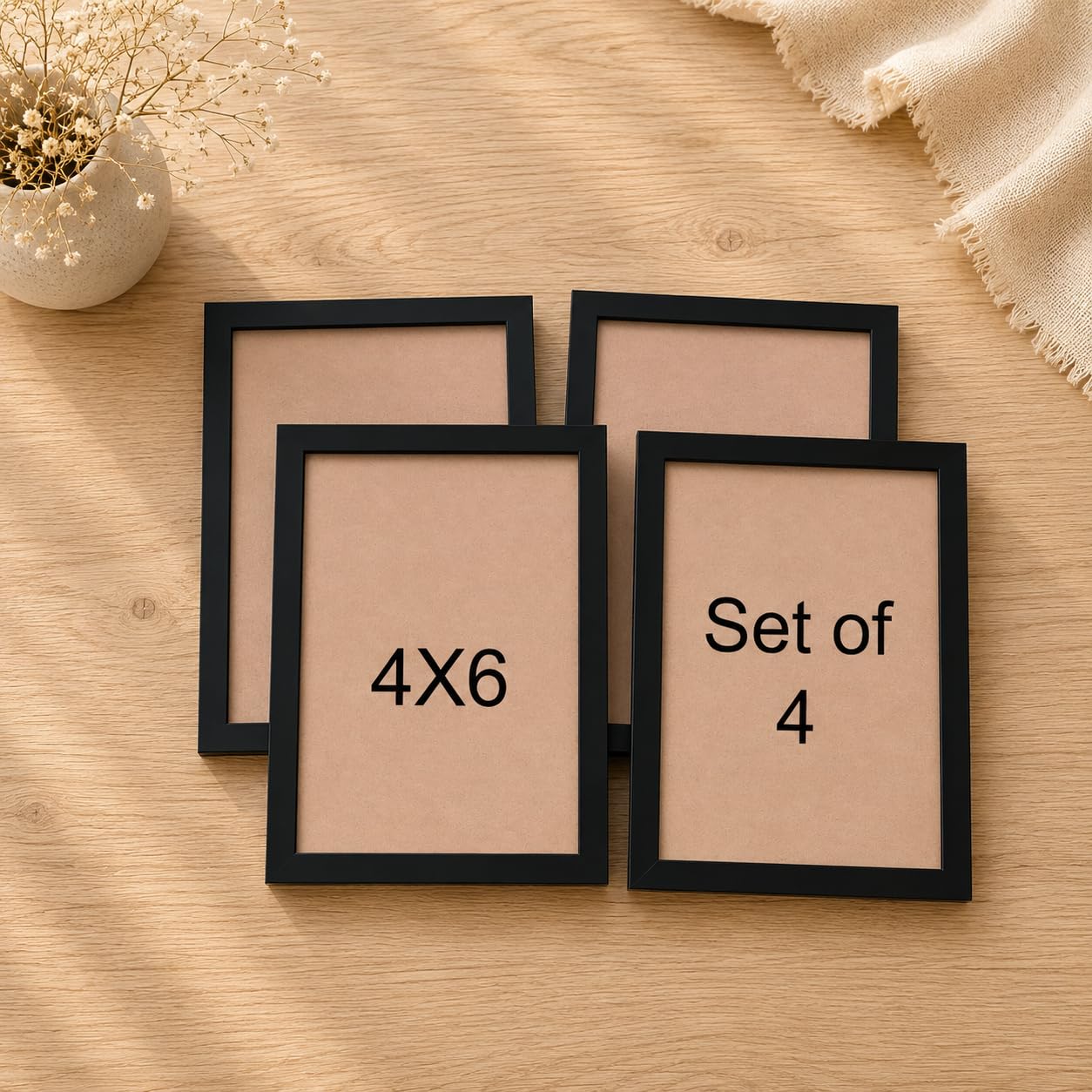 Photo Frames Black Set of 4x6 Inch | Wall Hanging Display, Classic Black Finish-image-20
