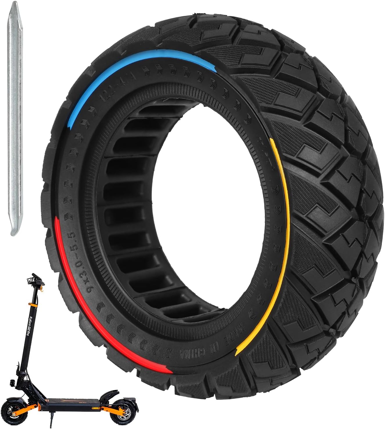 9x3.0-5.5 Electric Scooter Solid Tire for Kukirin G2 pro Scooter, Replacement Front or Rear Solid Tire 1PCS