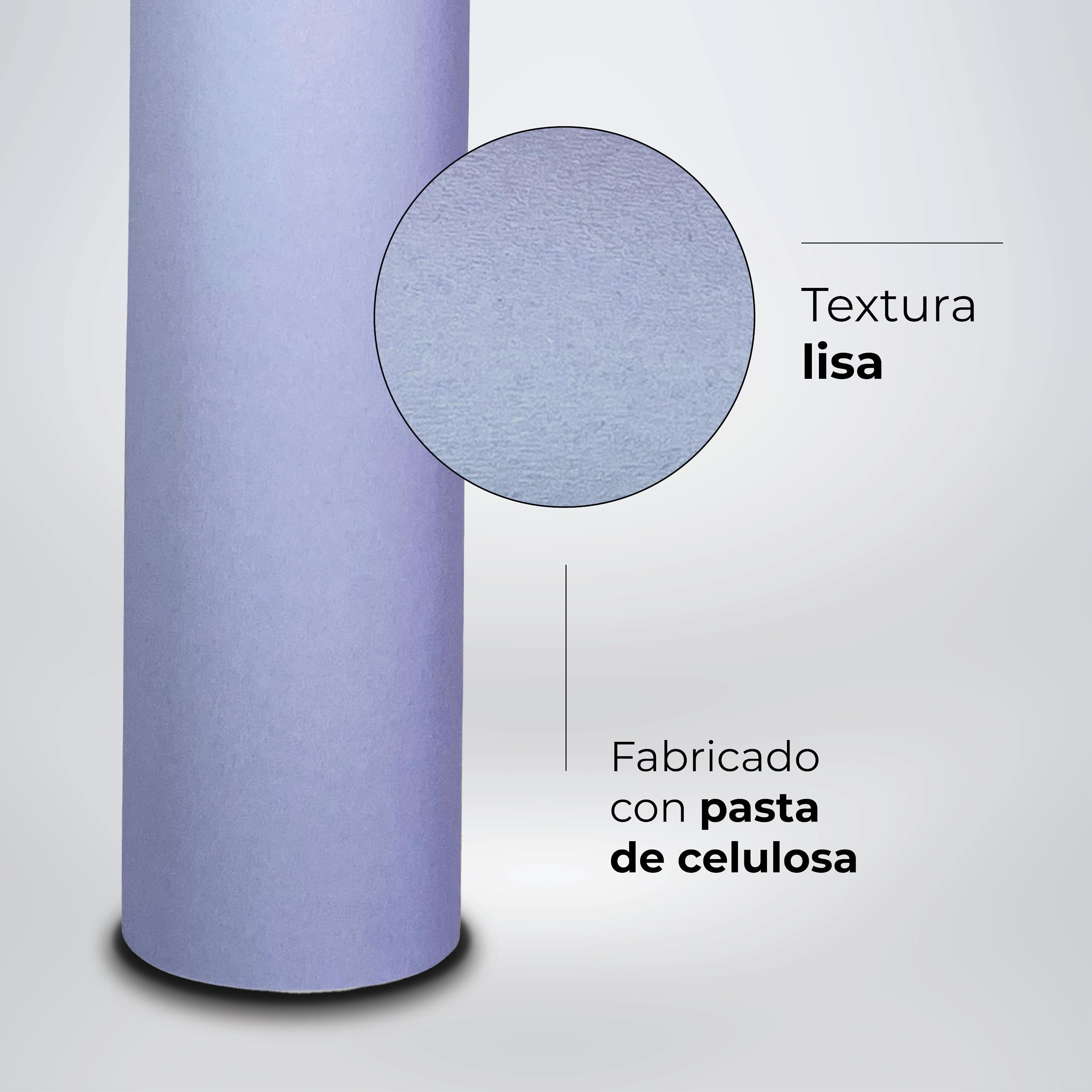 6 Rollos Papel Camilla Morado 59 cm x 65 metros | Papel Camilla Masaje Textura Lisa