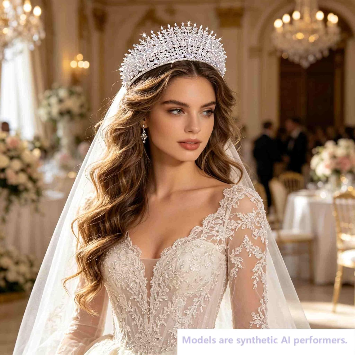 Kamirola Silver Large Wedding Cubic Zirconia Tiaras and Crowns for Women, Bride Royal Queen Headband Princess Quinceanera Headpieces for Women Bridal Birthday Prom Pageant Party (TR72)