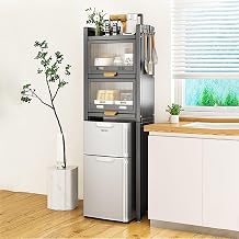 Adjustable Washing Machine Cabinet with 3 Shelves Telescopic Storage Rack Bathroom Organizer for Washer & Toilet Metal Washing Machine ShelfBlack