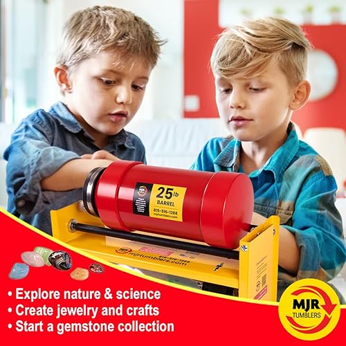 Miniatura 9 de MJR Tumblers Vaso de roca de un solo barril con kit de medios de arena, herramienta de pulido para adultos y niños, máquina pulidora de rocas con