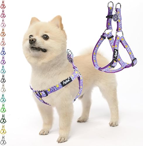 Miniatura 27 de PUPTECK Arnés para perro sin tirones, suave y ajustable, de nailon básico, chaleco para cachorros para caminar al aire libre con etiqueta
