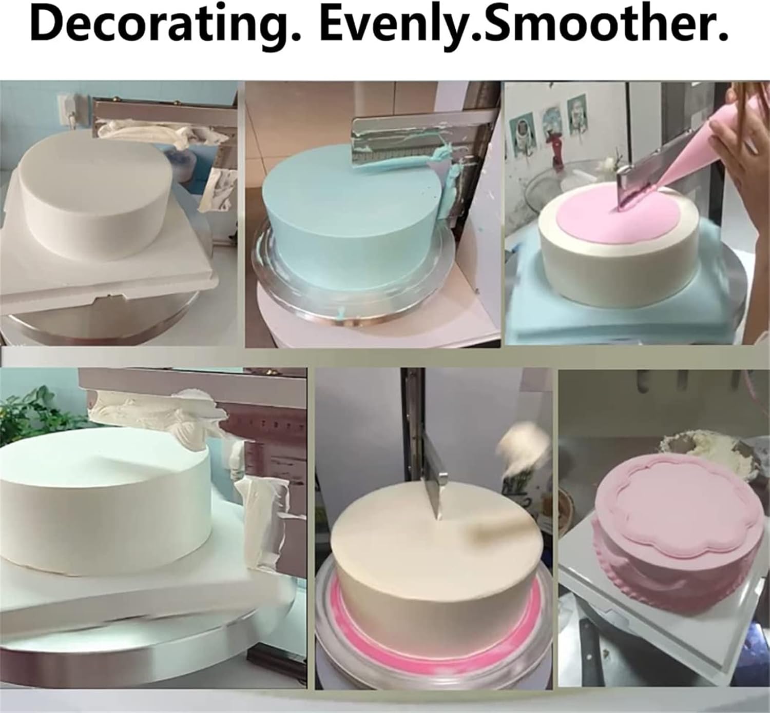 Round Cake Cream Spreading Coating Filling Machine,Baking Birthday Cake Tools, Cake Bread Cream Decoration Spreader Smoothing Machine,110V