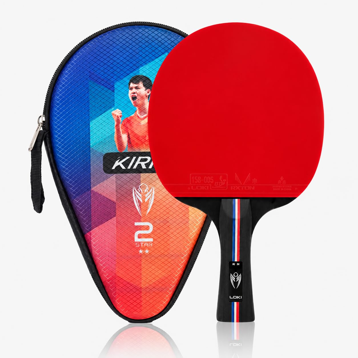 Loki Kirin K Star Table Tennis Racket | Ping Pong Bat for Training & Match Play | High Spin & Control Paddle | Durable Wooden Blade with RXTON1 Rubber | ITTF Approved (K2 Star)-image-21