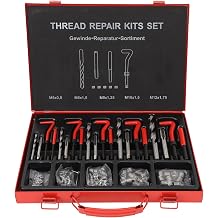 Brilluxa Thread Repair Kit, Helicoil Insert Set and Rethreading Kit, M5 M6 M8 M10 M12 for Engine Block Cylinder Head Plug Hole Repair