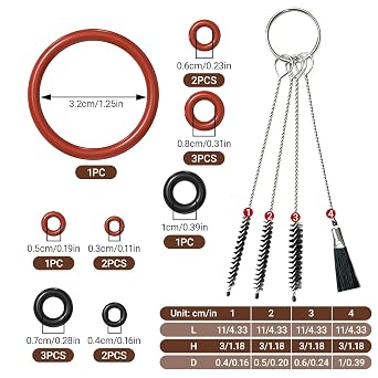 Pack of 15 O-rings for Philips Saeco Philips fully automatic coffee machine seal Spidem Gaggia coffee machines for support valve steam valve brewing group outlet valve (4 pieces cleaning set)