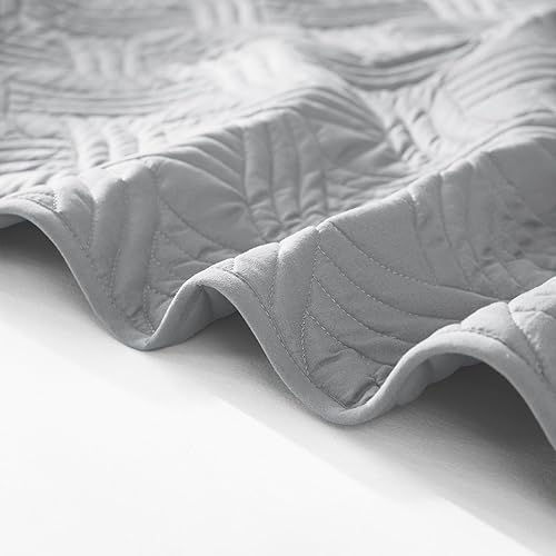 Miniatura 7 de Whale Flotilla Juego de ropa de cama tamaño Queen, edredón suave gris claro, tamaño Queen Matrimonial con 2 fundas de almohada, colcha ligera con