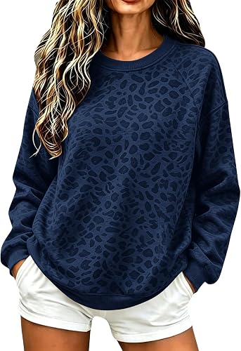 Graphic Sweatshirts for Women Cheetah Print Pullover Oversiz