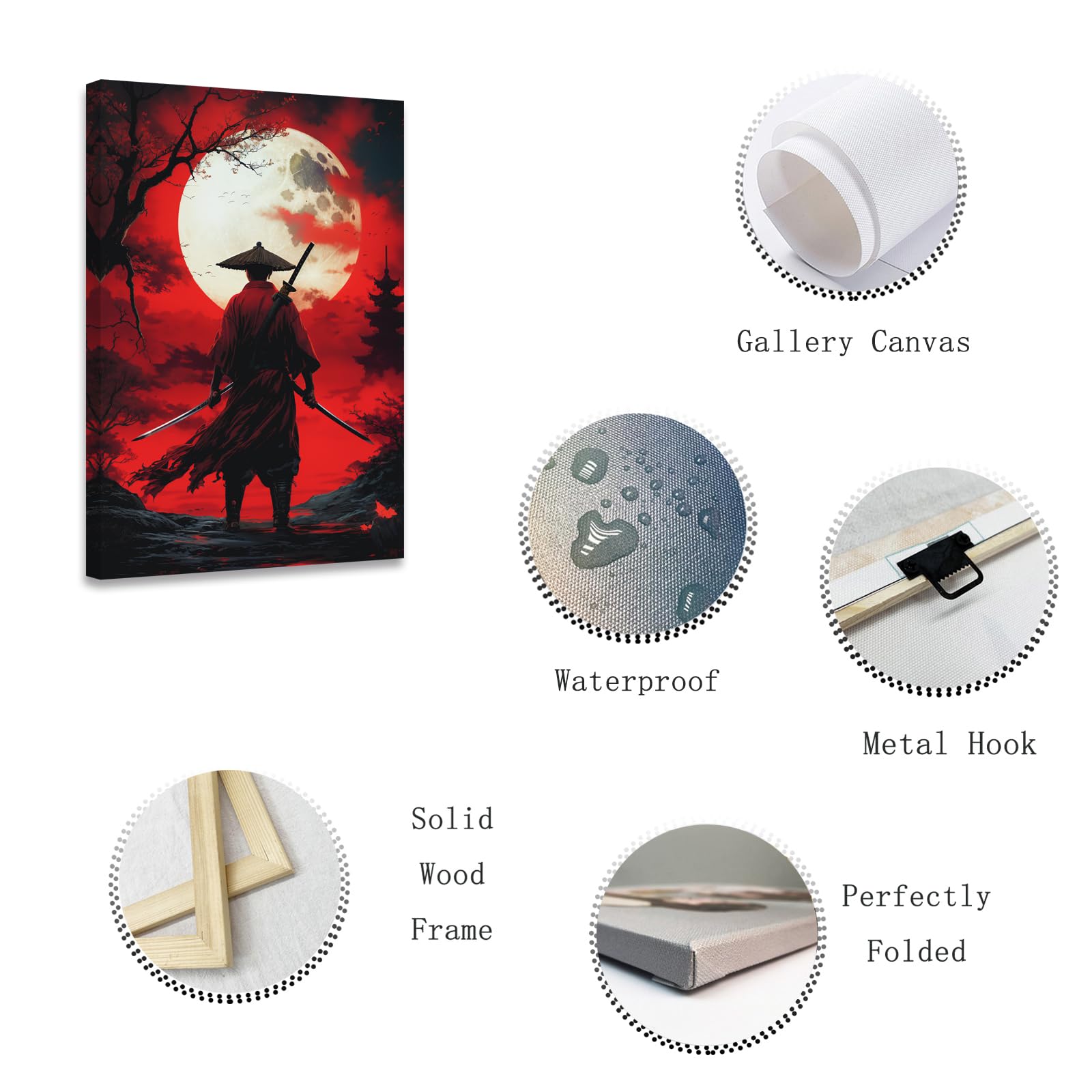 Amazon.com: ZXHYWYM Samurai Canvas Wall Art Samurai Back