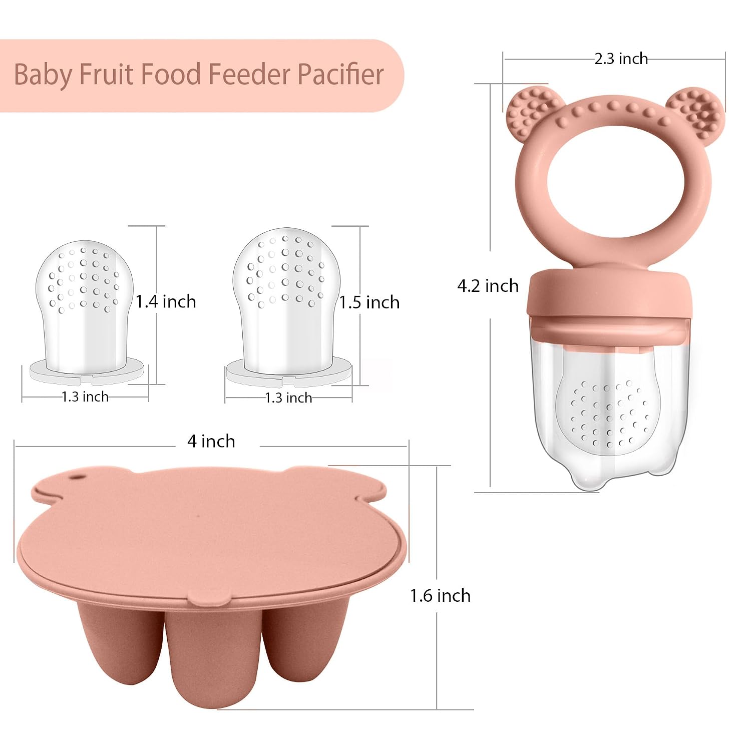 BigSpinach Silicone Baby Food Freezer Tray with Teething Popsicle Molds – Baby Fruit Feeder and Breastmilk Teether Combo