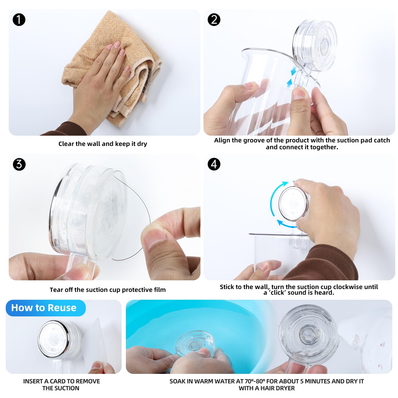 PAVSTINE Support Brosse à Dents Ventouse – Sans Perçage, Charge 3 Kg, Amovible, Drainage Parfait Pour Salle De Bain & Cuisine
