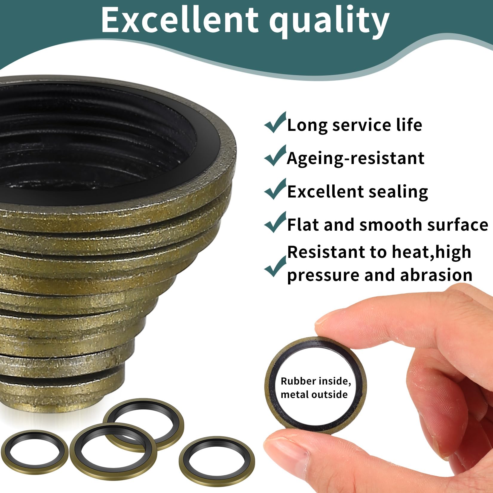 240 Stück Ölring Ablassschraube Dichtung, Metall & NBR Dichtring Ölablassschraube Set 6–30mm, Hydraulik-Dichtringe NBR Dichtungsringe Set für Rohrverbindung, Mechanische Drucksysteme KFZ