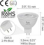 Ampoule LED Simba Lighting MR16 3.5W 12V (6 pièces) Remplacement de projecteur halogène 20W pour éclairage paysager, accent, éclairage sur rail, lampes de bureau, base BAB C, GU5.3 Bipin, 2700K Blanc chaud, non dimmable