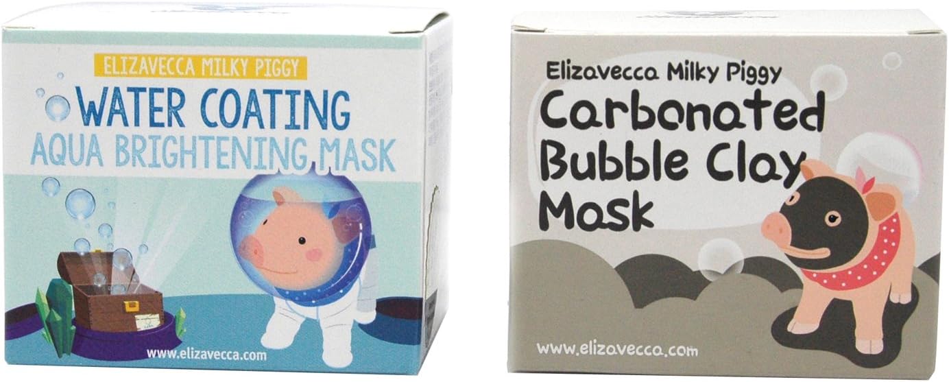 Milky Piggy Bubble Clay Mask 100g + Milky Piggy Water Coating Aqua Brightening Mask 100 g