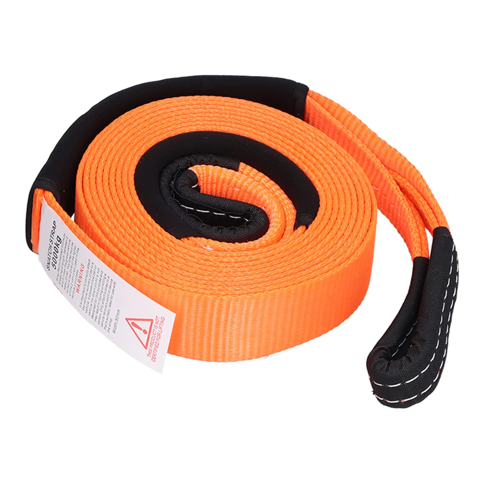 Cuerda de Remolque Correa de Tracción de Poliéster para Recuperación Offroad, Cuerda de Tracción para Automóvil de 5 Metros y 5 Toneladas, Correa de Remolque para Vehículos de (Naranja)