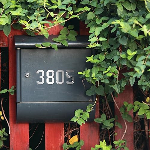 Miniatura 4 de 8 hojas de calcomanías de números para buzón, vinilo impermeable, antidecoloración, calcomanías autoadhesivas de números, letreros de números