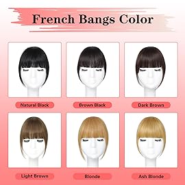NAYOO Bangs Hair Clip in Bangs 100% Real Human Hair Extensions French Bangs Clip on Air Bangs for Women Hairpieces Curved Bangs for Daily WearAsh Blonde